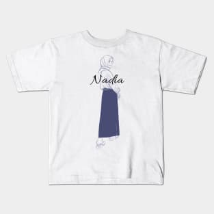 Lineart hijab woman Kids T-Shirt